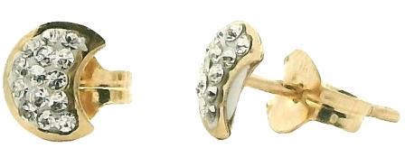 Celestial Moon Stud Earrings in 9ct Yellow Gold