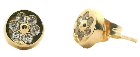 9ct Yellow Gold Oval CZ Stud Earrings