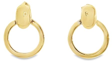 9ct Yellow Gold Plain Drop Earrings