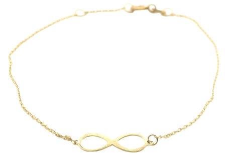 9ct Yellow Gold Infinity Bracelet
