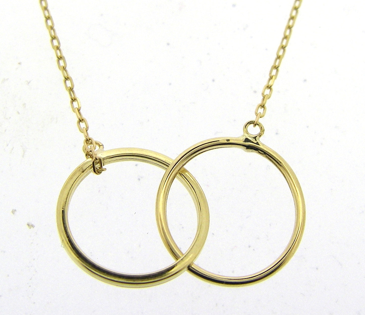 9ct Yellow Gold Double Circle Necklace