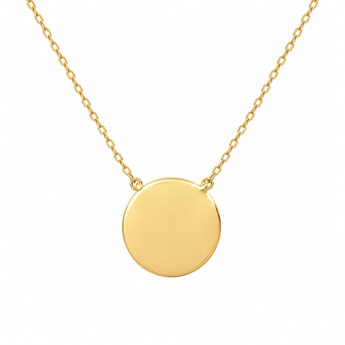 9ct Yellow Gold Disc Pendant Necklace
