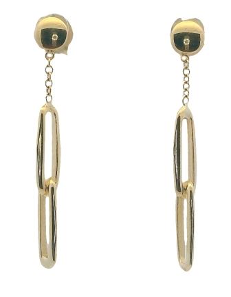 Elegant 9ct Yellow Gold Teardrop Drop Earrings