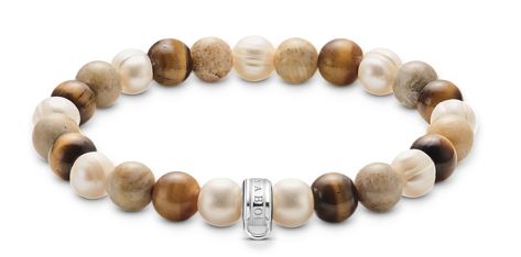 Thomas Sabo Sterling Silver Ring with Ecru Stone Beads