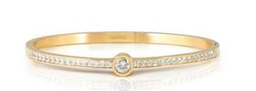 Nomination Pretty Bangles Yellow Gold Plated CZ Channel Set Bangle