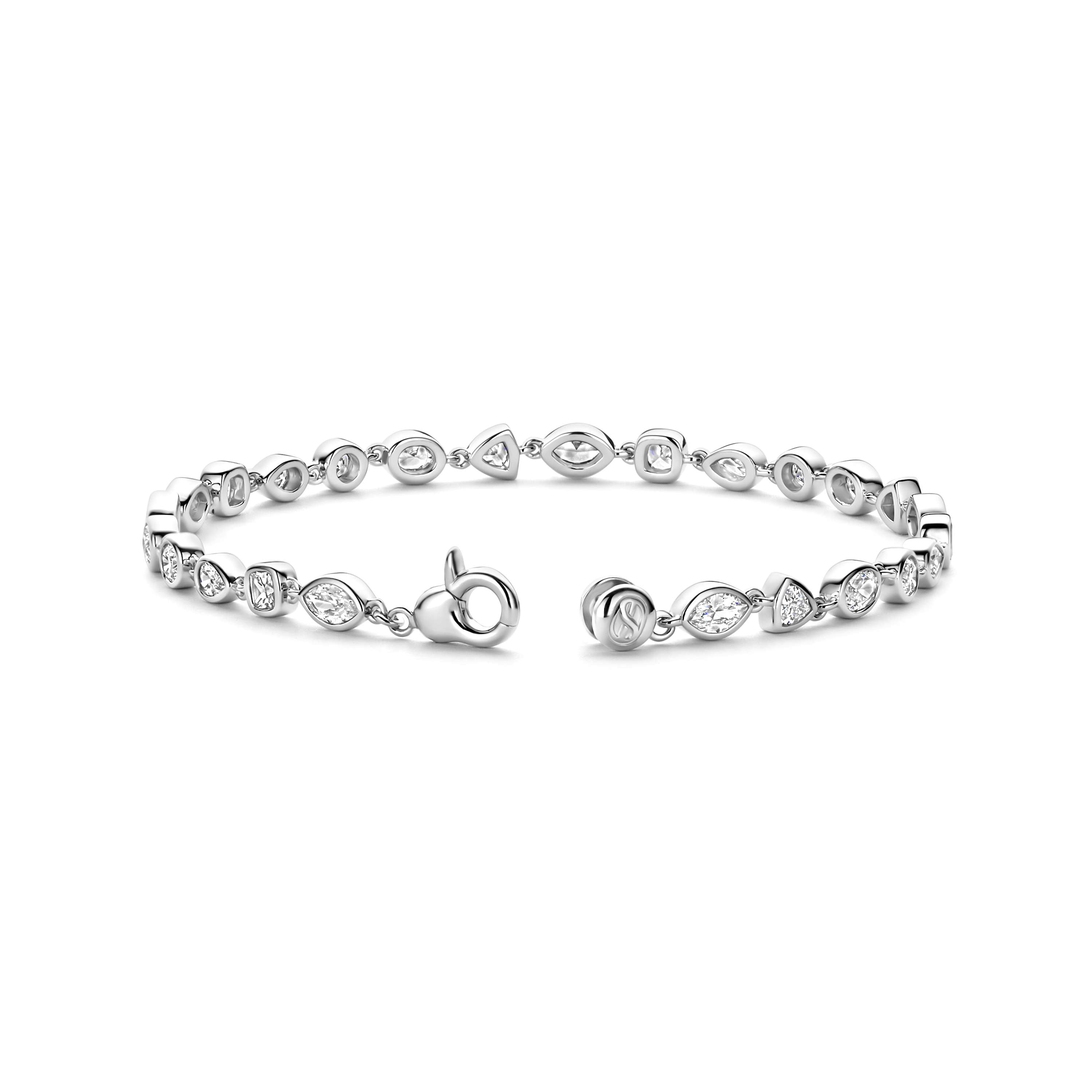 Ti Sento Sterling Silver Multi-Shape Cubic Zirconia Bracelet