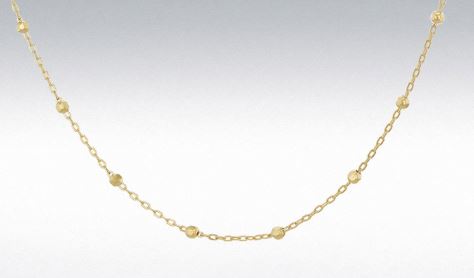 9ct Yellow Gold Diamond Cut Ball Trace Necklace