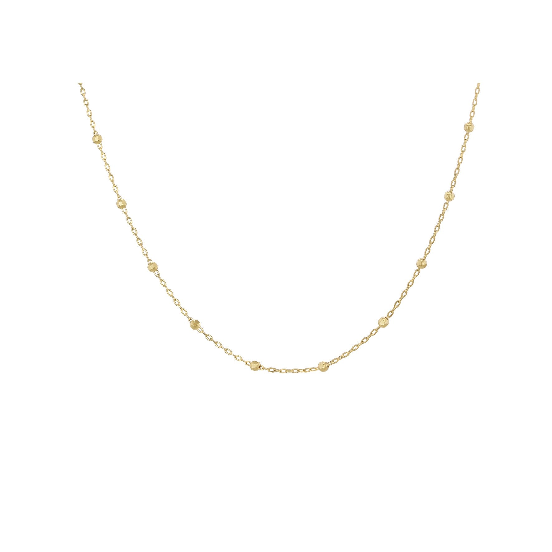 9ct Yellow Gold Diamond Cut Ball Trace Necklace