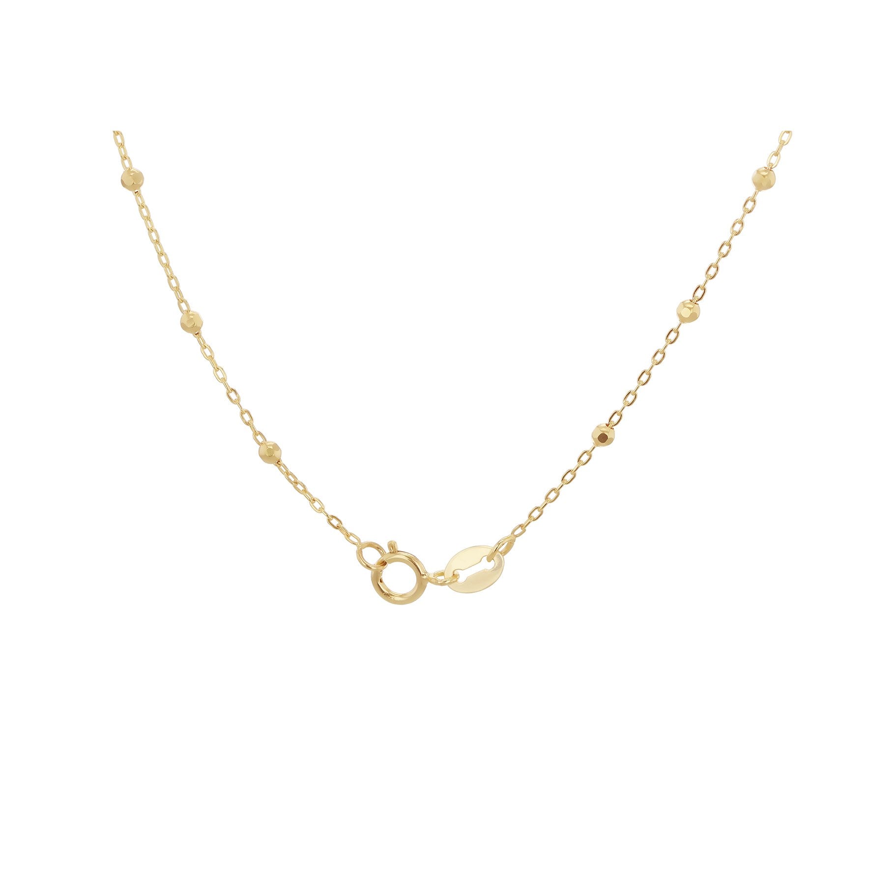 9ct Yellow Gold Diamond Cut Ball Trace Necklace