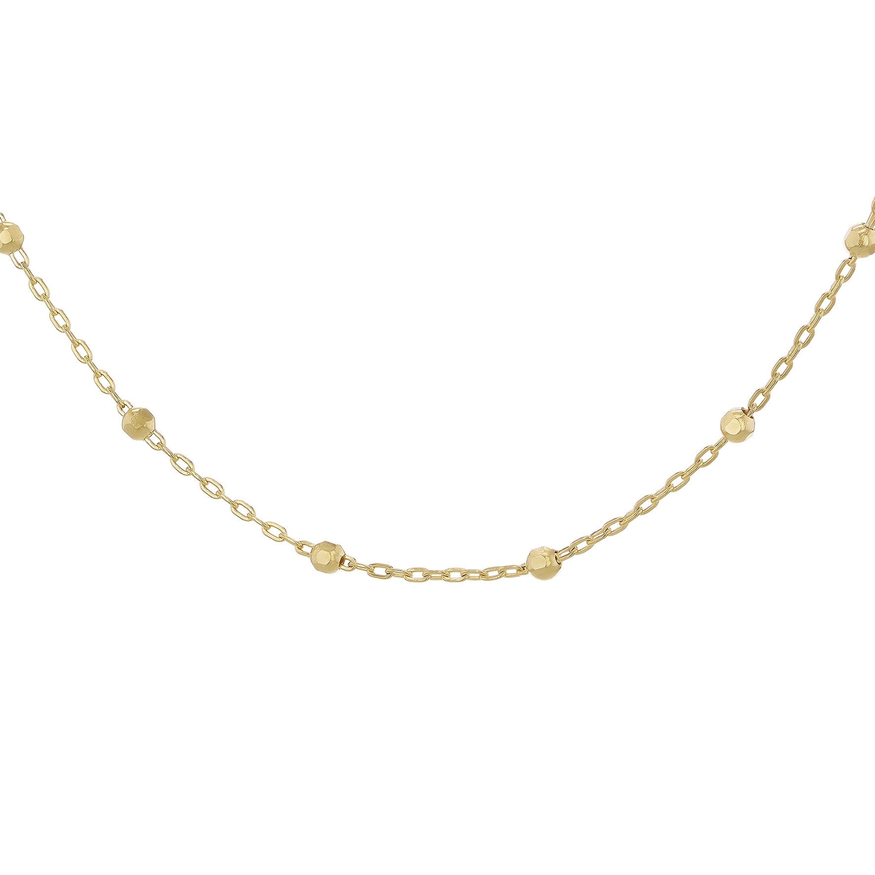 9ct Yellow Gold Diamond Cut Ball Trace Necklace