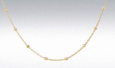 9ct Yellow Gold Diamond Cut Ball Trace Necklace