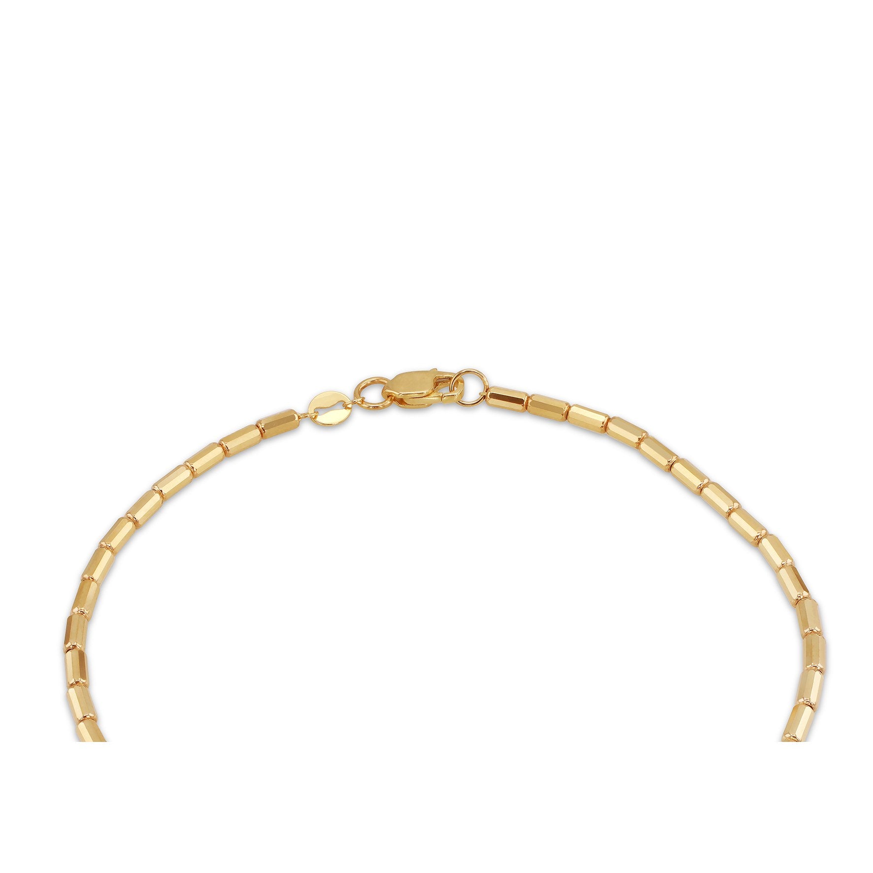 9ct Yellow Gold Mini Diamond Cut Bars Bracelet 7.5 Inch