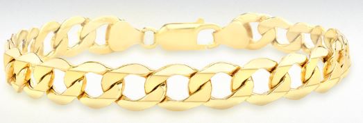 9ct Yellow Gold 6-Sided Curb Chain Bracelet