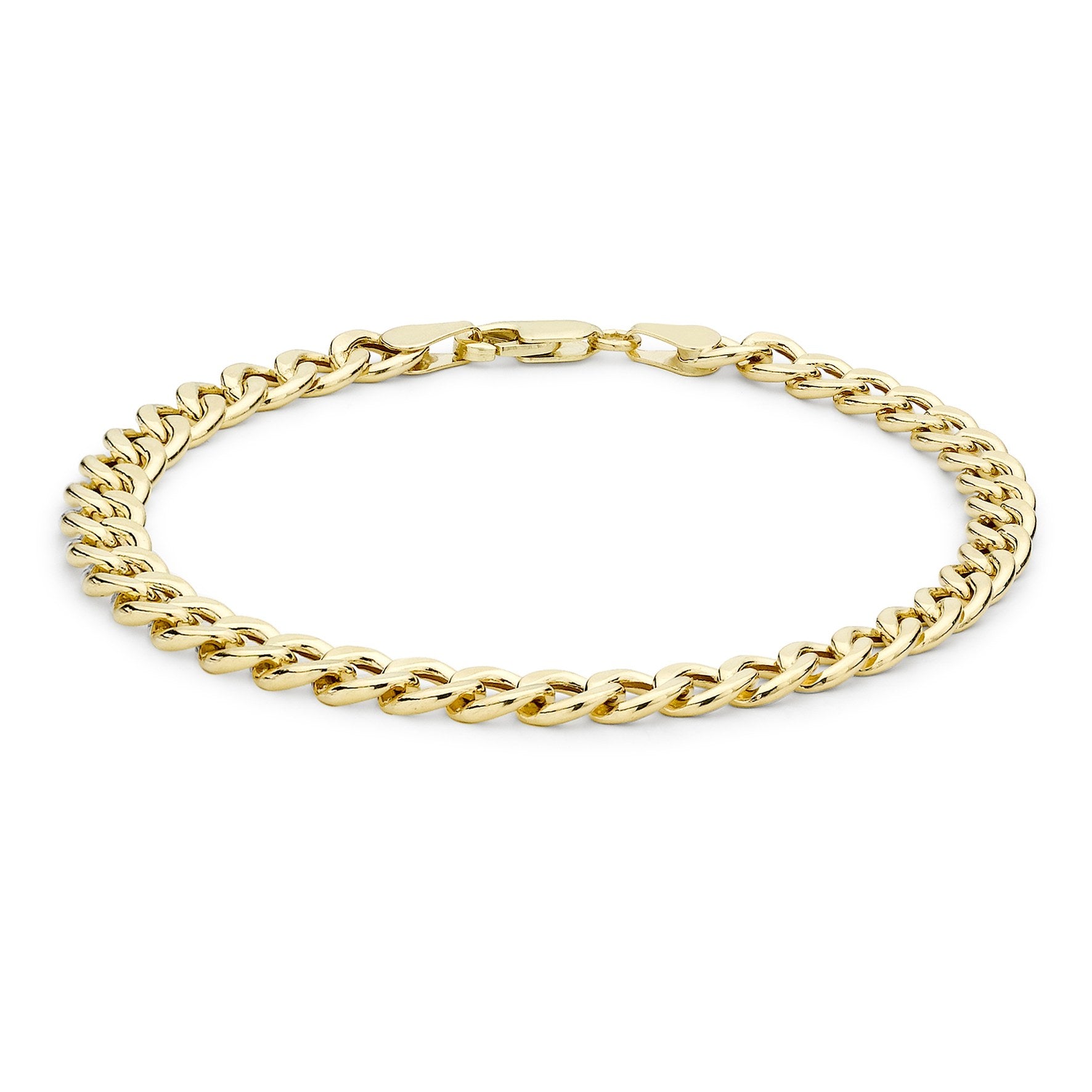 9ct Yellow Gold Hollow Oval Curb Bracelet 8'