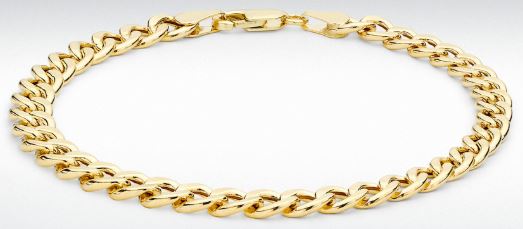 9ct Yellow Gold Oval Curb Bracelet