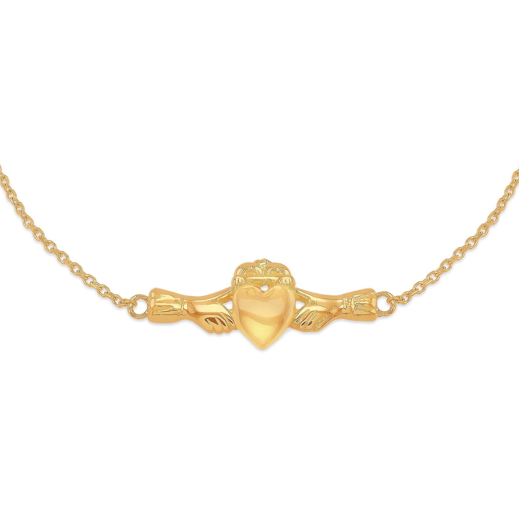 9ct Yellow Gold Claddagh Bracelet 7.5'