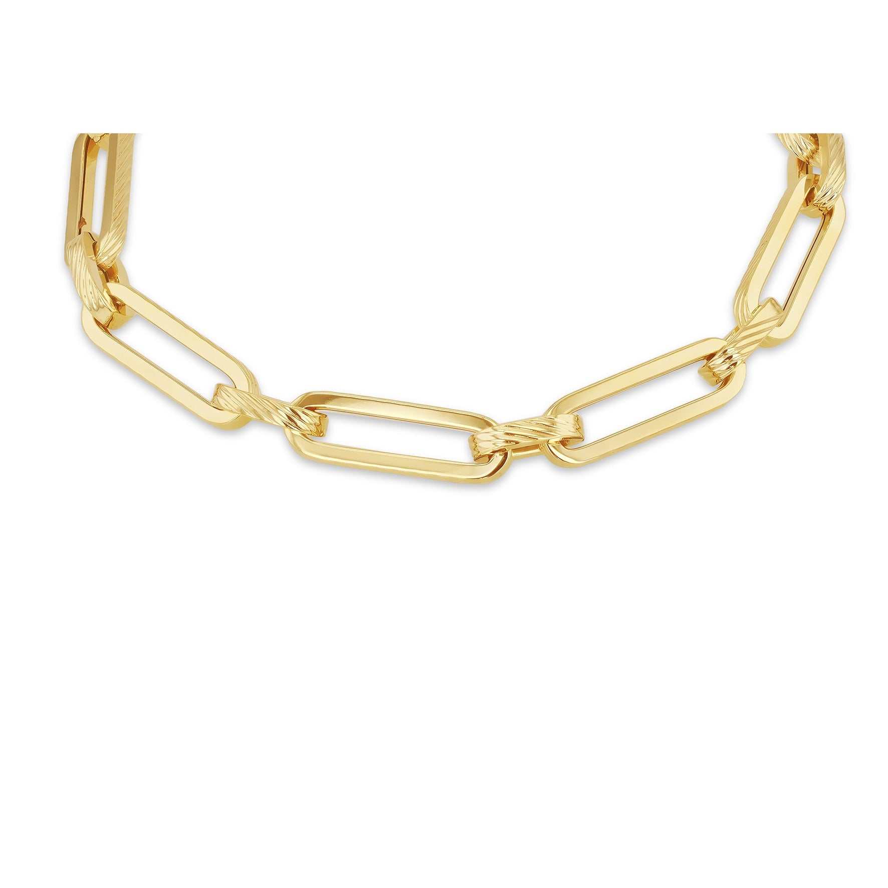 9ct Yellow Gold Diamond-Cut Square Figabelcher Bracelet 7.5'