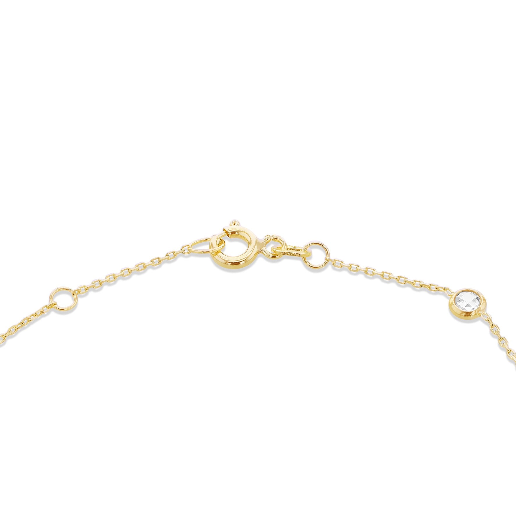 9ct Yellow Gold Cubic Zirconia Station Bracelet 7-7.5 Inch