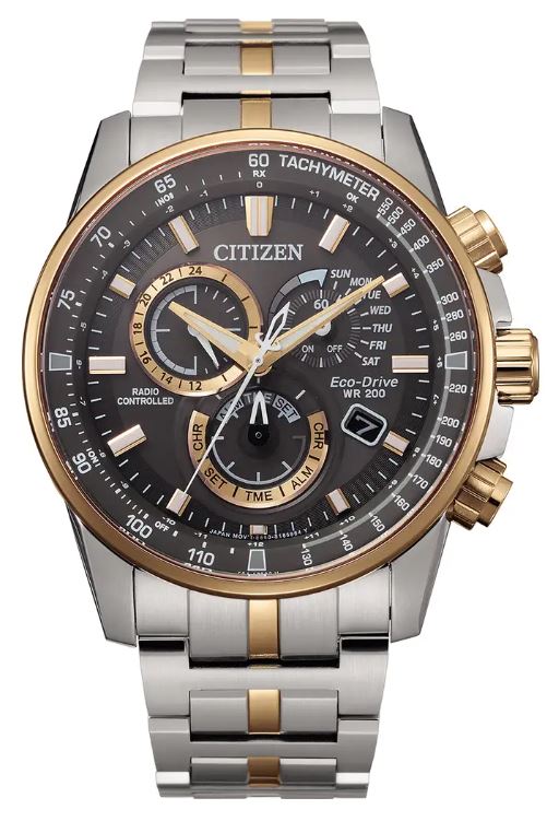 Citizen Perpetual Chrono A.T - Grey Dial, Rose Gold Steel Bracelet, 43mm