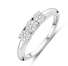 SS 3St CZ Ring - 56