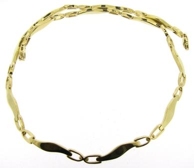Vintage 9ct Yellow Gold Wave Link Necklet