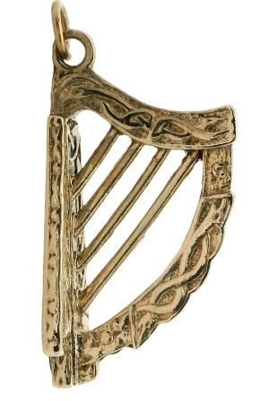 Vintage 9ct Yellow Gold Harp Charm