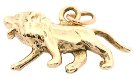 Vintage 9ct Yellow Gold Lion Charm