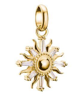 Thomas Sabo Sterling Silver Yellow Gold Plated Sun Charm with Cubic Zirconia
