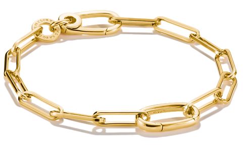 Thomas Sabo Sterling Silver and Yellow Gold Plated Paperlink Charm Bracelet