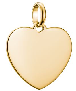 Thomas Sabo Sterling Silver Yellow Gold Plated Engravable Heart Charm