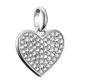 Thomas Sabo Sterling Silver Pavé Heart Charm with Cubic Zirconia