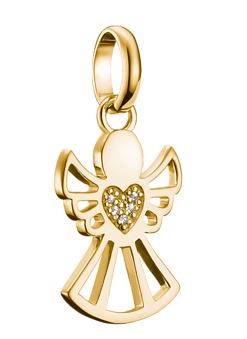 Thomas Sabo Sterling Silver Yellow Gold Plated Angel Charm with Cubic Zirconia