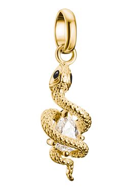 Thomas Sabo Sterling Silver Yellow Gold Plated Snake Charm with Cubic Zirconia