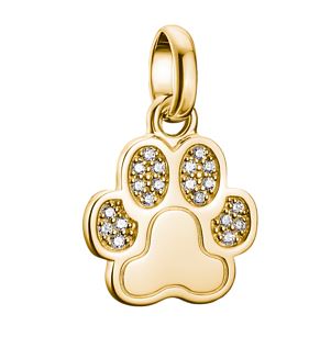 Thomas Sabo Sterling Silver Yellow Gold Plated Paw Charm with Cubic Zirconia
