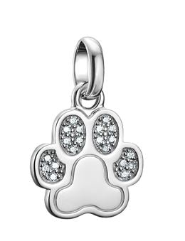 Thomas Sabo Sterling Silver Paw Charm With Cubic Zirconia