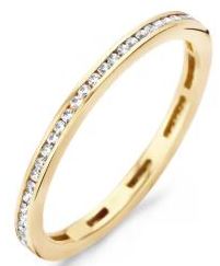 Blush 14ct Yellow Gold Channel set Full Hoop CZ Band - 54