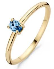 Blush 14ct Yellow Gold London Blue Topaz Dress Ring - 54