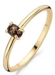 Blush 14ct Yellow Gold Smokey Quartz Dress Ring - 52