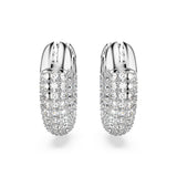 Swarovski Dextera Hoop Earrings - Rhodium Plated 15mm - White - Small