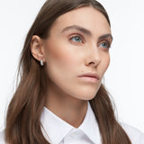 Swarovski Dextera Hoop Earrings - Rhodium Plated 15mm - White - Small