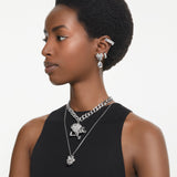 Swarovski Dextera Hoop Earrings - Rhodium Plated 15mm - White - Small