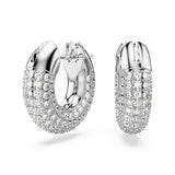 Swarovski Dextera Hoop Earrings - Rhodium Plated 15mm - White - Small