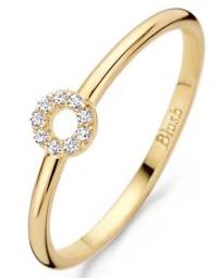 Blush 14ct Yellow Gold CZ Open Circle Dress Ring - 52