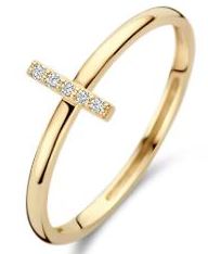 Blush 14ct Yellow Gold CZ Dress Ring - 52