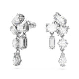 Swarovski Mesmera Drop Earrings - Rhodium Plated - White