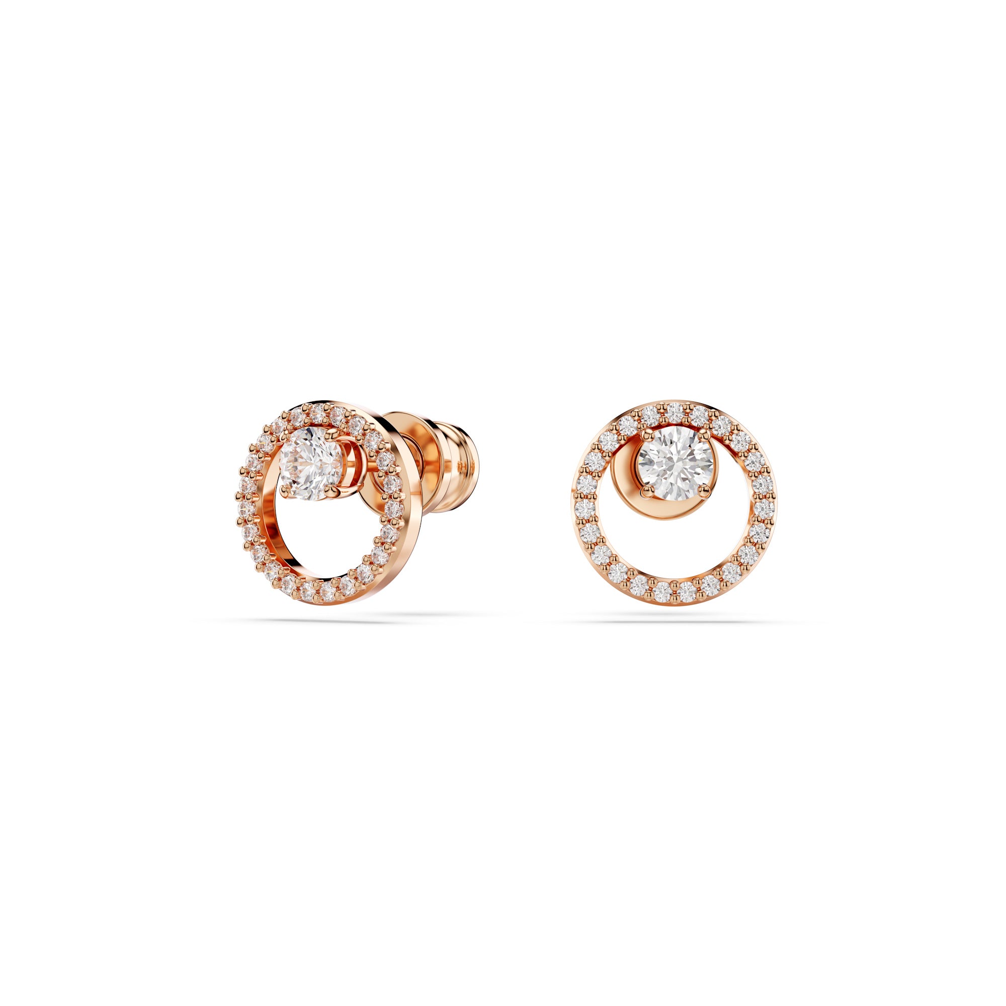 Swarovski Constella Stud Earrings - Rose Gold Tone-Plated - White