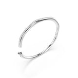 Swarovski Dextera Bangle - Rhodium Plated - M - White Bracelet