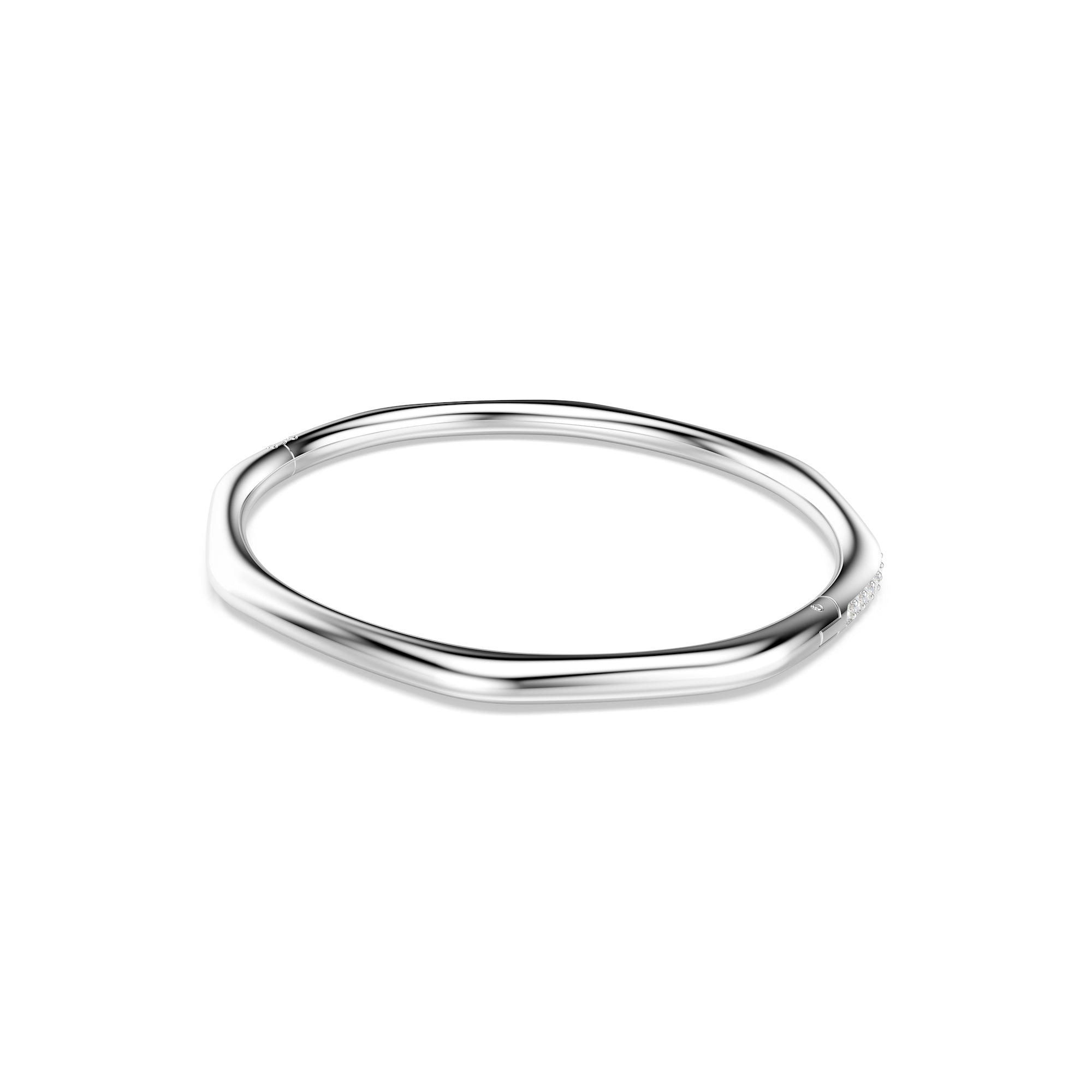 Swarovski Dextera Bangle - Rhodium Plated - M - White Bracelet