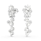 Swarovski Constella Drop Earrings - Rhodium Plated - White