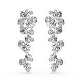 Swarovski Constella Drop Earrings - Rhodium Plated - White